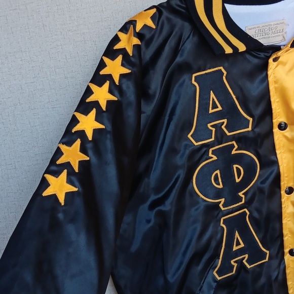 Vintage Alpha Old Gold Bomber Jacket Chicago knitting mills - Picture 4 of 11